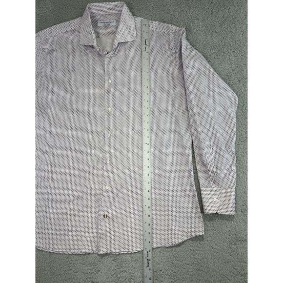 Umberto Carro Italy Positano Multicolor Geometric Print Casual Shirt Men 17/43 - Picture 7 of 15